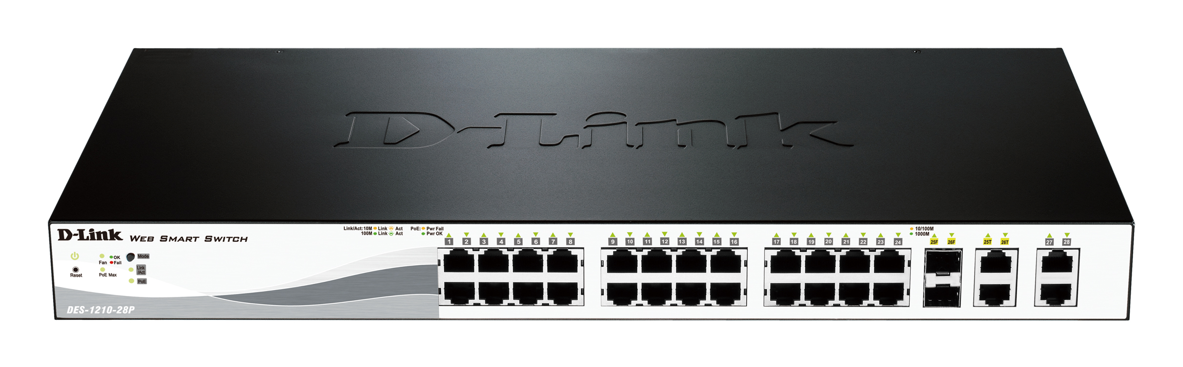 D-Link 24-Port Fast Ethernet PoE Smart Managed Switch with 4 Gigabit Ethernet Ports DES-1210-28P